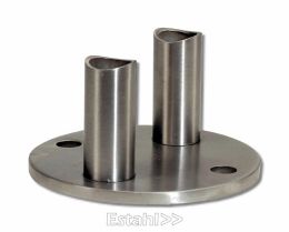 V2A - Platine de fixation murale ronde pour tube 42,4 mm