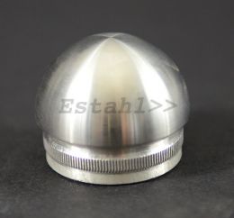 V2A - Embout en inox, rond, pour tube Ø 42,4 mm